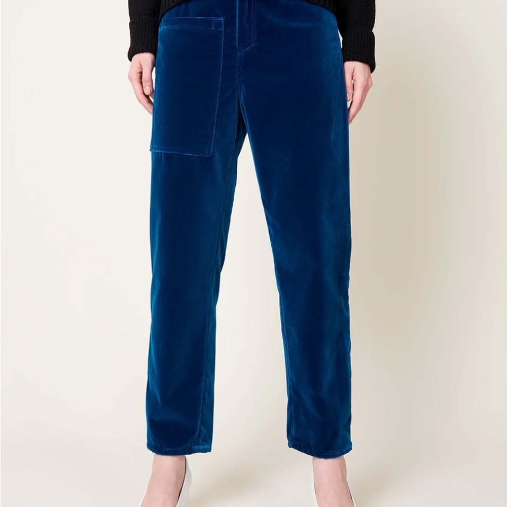 Anntian New Ordinary Jeans in Cyan Blue Velvet